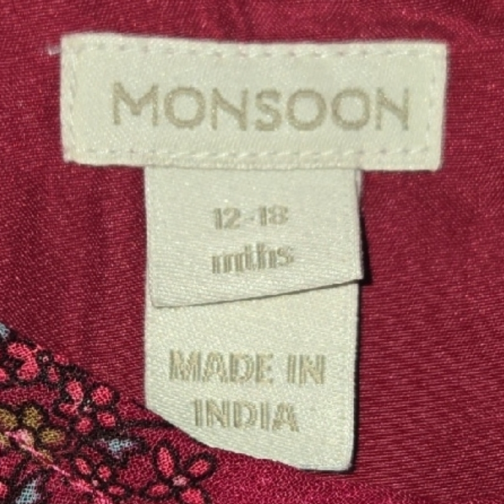 Monsoon London Dress From India Fabric & Style To Die For 12-18 Mos BOHO WHIMSY! - Picture 4 of 16